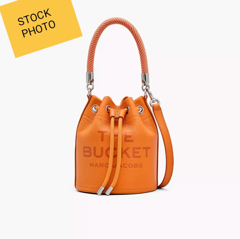 Orange Marc Jacobs The Bucket Bag Women's Leather Bag *orig drawstring replaced*